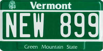 VT license plate NEW899