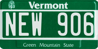 VT license plate NEW906