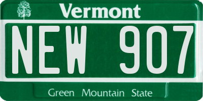 VT license plate NEW907