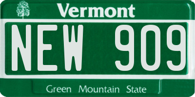 VT license plate NEW909