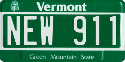 VT license plate NEW911