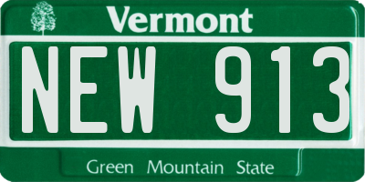 VT license plate NEW913