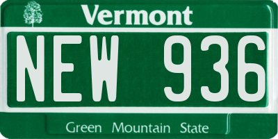VT license plate NEW936