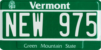 VT license plate NEW975
