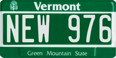 VT license plate NEW976