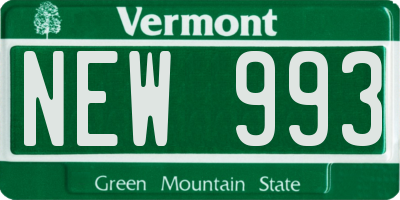 VT license plate NEW993
