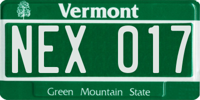 VT license plate NEX017