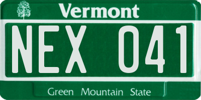 VT license plate NEX041