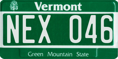 VT license plate NEX046