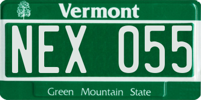 VT license plate NEX055