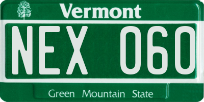 VT license plate NEX060
