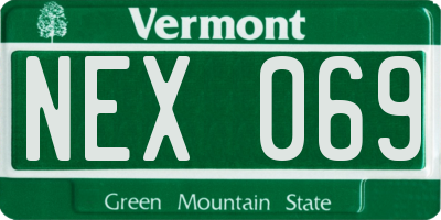 VT license plate NEX069