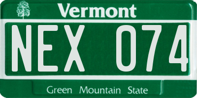 VT license plate NEX074