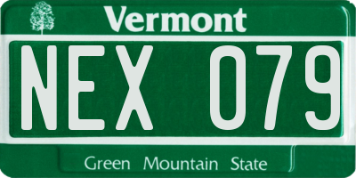 VT license plate NEX079
