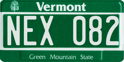 VT license plate NEX082