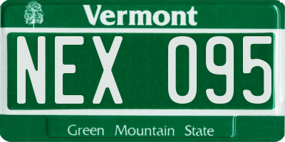 VT license plate NEX095