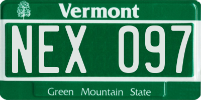 VT license plate NEX097