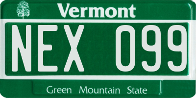 VT license plate NEX099