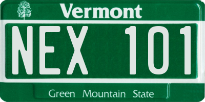 VT license plate NEX101