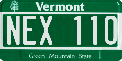 VT license plate NEX110