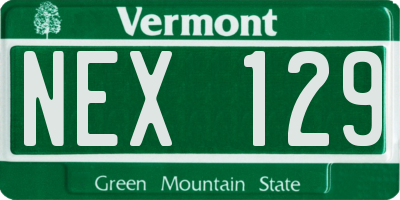 VT license plate NEX129