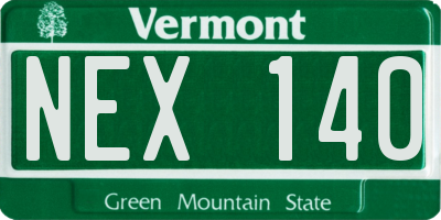 VT license plate NEX140