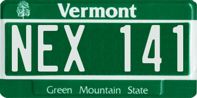 VT license plate NEX141