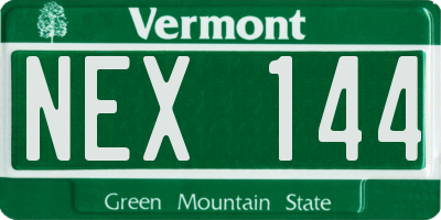VT license plate NEX144