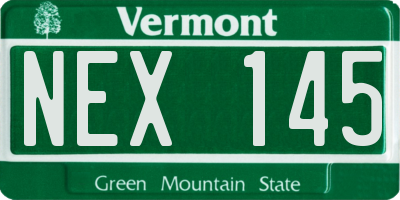 VT license plate NEX145