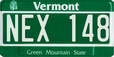 VT license plate NEX148