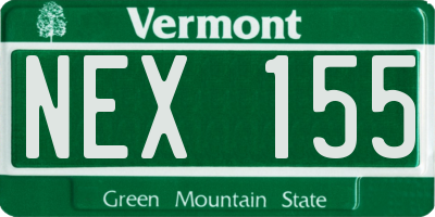 VT license plate NEX155