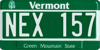 VT license plate NEX157