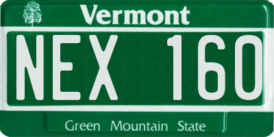 VT license plate NEX160