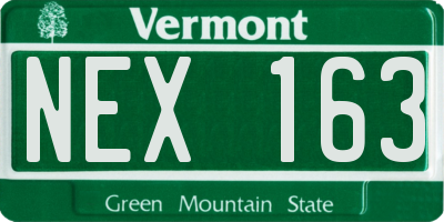VT license plate NEX163