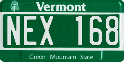 VT license plate NEX168