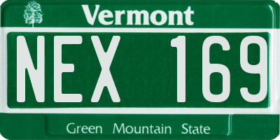 VT license plate NEX169