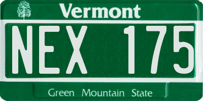 VT license plate NEX175
