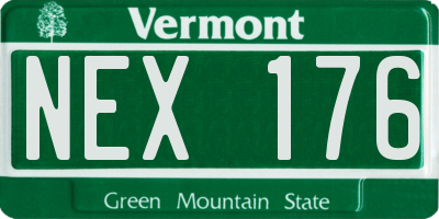VT license plate NEX176