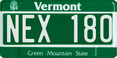 VT license plate NEX180