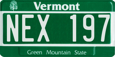VT license plate NEX197
