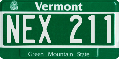 VT license plate NEX211