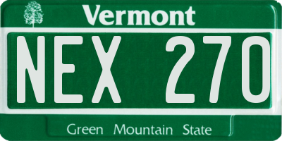 VT license plate NEX270