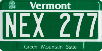 VT license plate NEX277