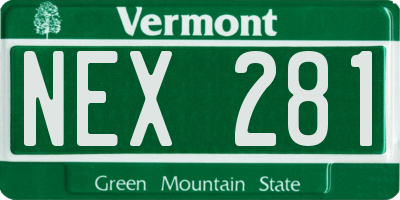 VT license plate NEX281