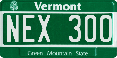VT license plate NEX300