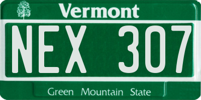 VT license plate NEX307