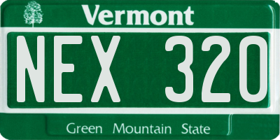 VT license plate NEX320