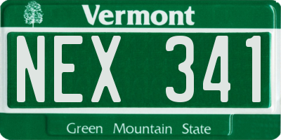 VT license plate NEX341