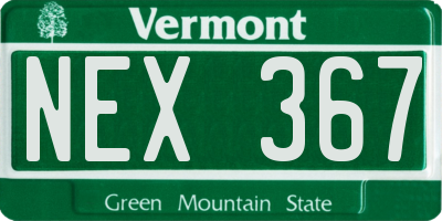VT license plate NEX367