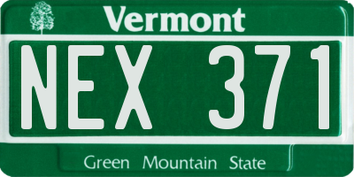 VT license plate NEX371